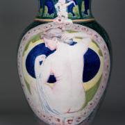 Decorative vase (with two paired medallions depicting naked women)