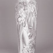 Decorative vase (with two paired medallions depicting naked women)