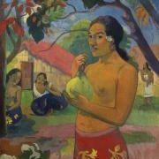 Woman Holding a Fruit. Eu haere ia oe (Where Are You Going?) 