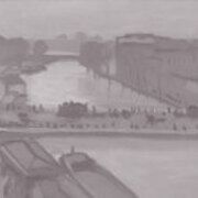 Наводнение в Париже. Мост Сен-Мишель