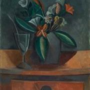 Flowers in a Grey Jar
