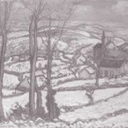 Village at Morvan under Snow
