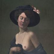 Woman in the black hat